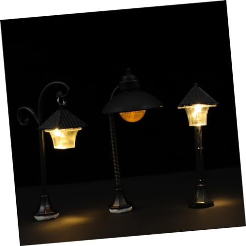 ERINGOGO Set 3 Pezzi Lampade Ornamentali Da Esterno Micro Lampioni Decorativi Da Paesaggio Luce Per Decorazioni Fai-da-te, Miniature Resistenti Per Layout Di Scena e Spazi Verdi in Miniatura