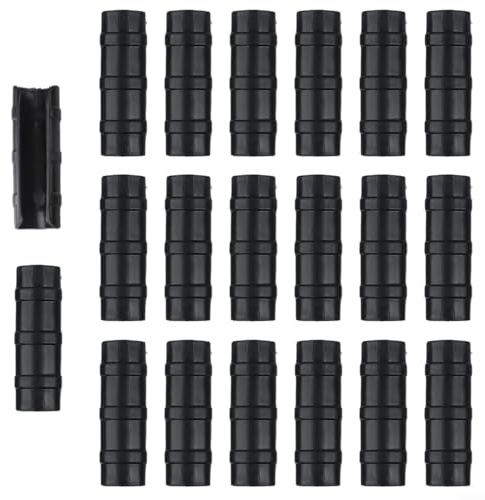 Lot de 20 clips de fixation pour serre, piquets de tunnel, fixation pour cadre, noirs (32 mm)