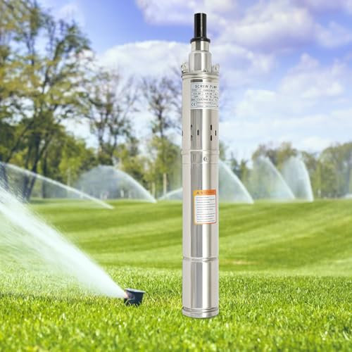 Pompe immergée 0.33HP/0.25KW - Pompe à eau avec débit 1600 l/h, 2850r/min - Hauteur de refoulement max. 80m, IP68 pour pompe, pompe en acier inoxydable