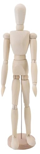 Depisuta Künstler-Zeichenpuppe, 16,93 Zoll drehbare Künstler-Holzpuppe, flexible Gelenkpuppe mit Sockel für die Heimdekoration, Zeichnen der menschlichen Figur