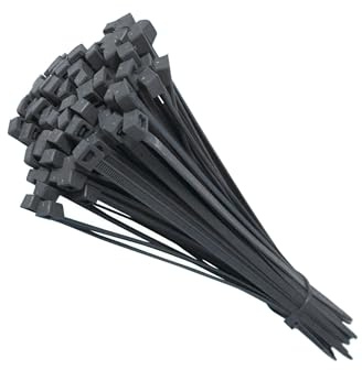 50 Tie Wraps Cable Ties Fasteners Wire Zip Strap Cord Strong Nylon Plastic Durable (Large 300mm, Dark Grey)