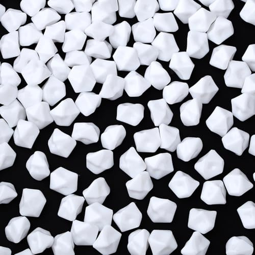 500 Stück Weiß Acryl 14 mm Diamanten, Edelsteine für Kinder mit Box | AWARDSEN Deko Weiß für Hochzeit, Tischdeko, Vasenfüller, Party, Aquarium, Kunsthandwerke Deko
