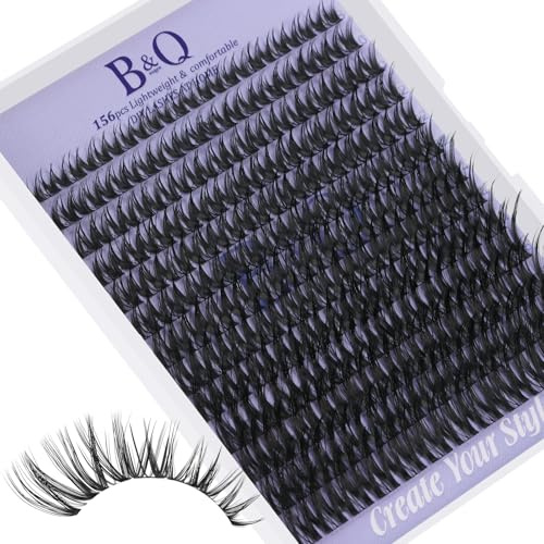 B&Q Lash Extension 156PCS Wimpern Cluster 8-16 mm für Wimpern Extensions | DIY Wimpern Extensions 8-16 mm Mix Weich & leicht Natürliches Volumen