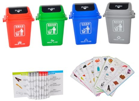 UKCOCO Jeu de des Déchets Éducatif pour Garçon Fille de Gestion des Déchets Apprentissage Précoce de Environnement Empiler Cadeau Garçon Fille Ans