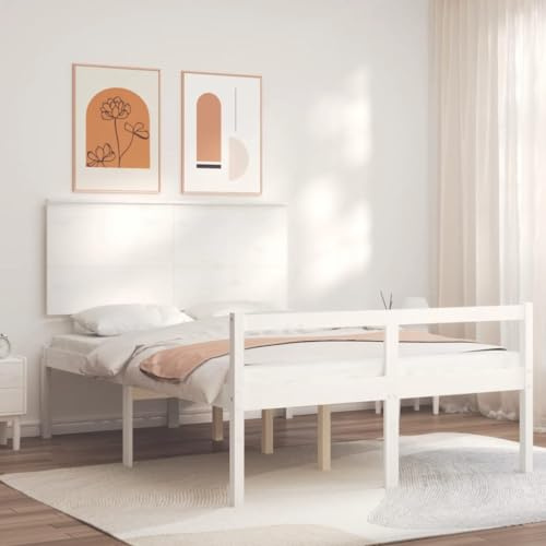 Genérico Cama para Personas Mayores con cabecero Madera Maciza 140x190cm,Mobiliario,Camas y Accesorios,Camas y somieres,3195462