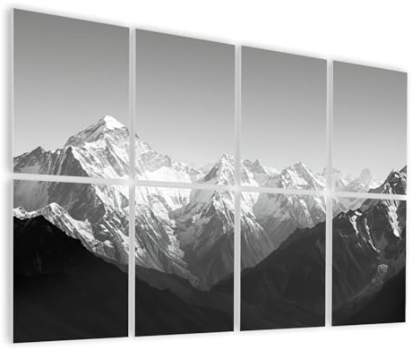 8 Pack Art Acoustic Panels Self Adhesive Mountains Black White Black Whites Pictures Decorative Soundproof Wall Panels Sound Absorbing Panel 48x32 for Office Home Studio
