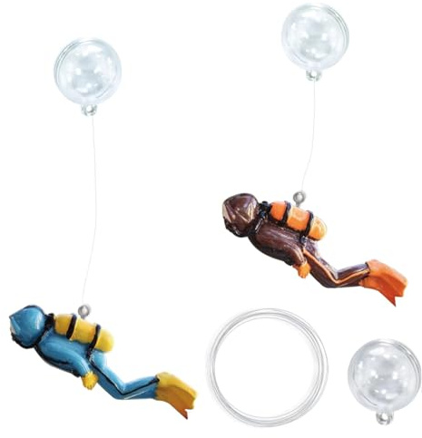 YIPFEN 2 Pezzi Decorazioni per Acquario, Piccoli Subacquei Galleggianti, Accessori per Acquario, Ornamenti Divertenti per Acquari, Adatti a Tutti i Tipi di Pesci e Acquari, Vasca Galleggiante