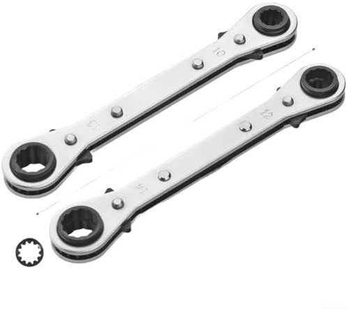 4-in-1-Doppelkopf-Ratschenschlüssel-Set, 6–22 mm, Chrom-Vanadium-Stahl, verstellbarer Schraubenschlüssel mit Schnellspanner und 12-Punkt-Flansch (110-12-13-14)