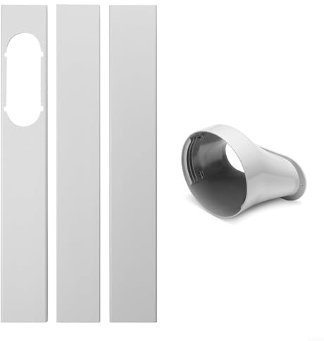 Fauhapyway Kit de sellado de ventilación de aire acondicionado, con adaptador de 15 cm y deflector de 55 cm, para unidades de CA portátiles Instalar juego de conectores de interfaz de conducto (juego