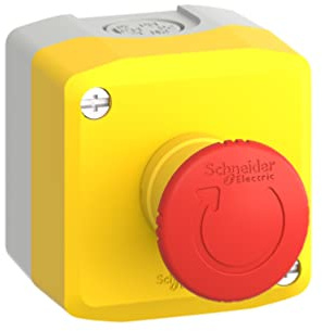 Schneider Electric Harmony XALK Aufbaugehäuse, Not-Aus-Schalter, XALK178E | Kunststoff, Drehentriegelung, 1S+1Ö, gelb, rot