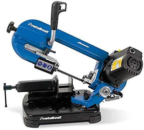 Metallkraft Gehrungs-Metallbandsäge MBS 125 (für Stahl, Alu, Kupfer usw., Schnittwinkel 0-60°), 3630125