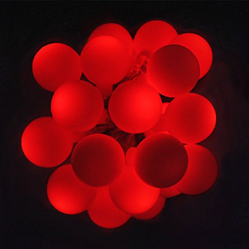 LightsGo® LED-Lichterkette mit USB-Anschluss für PC, Mac und Handy-Ladegerät, 20 LEDs mit Beeren-Kugeln, 2 m, für den Innengebrauch 20LED 2M rot