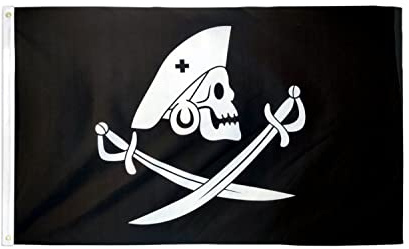 AZ FLAG - Flagge Pirat Edward England - 150x90 cm - Piraten Totenkopf Fahne 100% Polyester mit Messing-Ösen - 110g