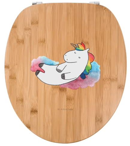 Mr. & Mrs. Panda Motiv WC Sitz Einhorn Wolke 7 - Geschenk, lustig, Lächeln, Klodeckel, Einhörner, Einhorn Deko, Unicorn, Klobrille, Toilettendeckel,
