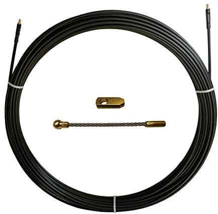 Guia pasacables de acero de nylon, negro, Ø6 mm, 60 metros