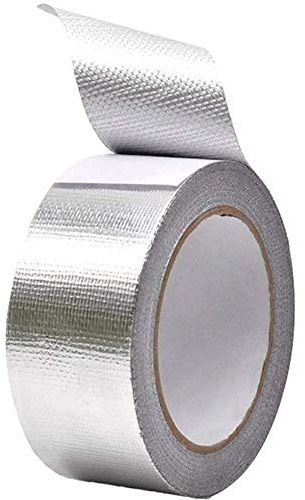 XZRDINGJIE Glass Fibre Aluminium Foil Adhesive Tape, 2inch x 82ft Duct Insulation Tape Heavy Duty Metal Tape Reinforced Aluminum Foil Tape Waterproof Tape