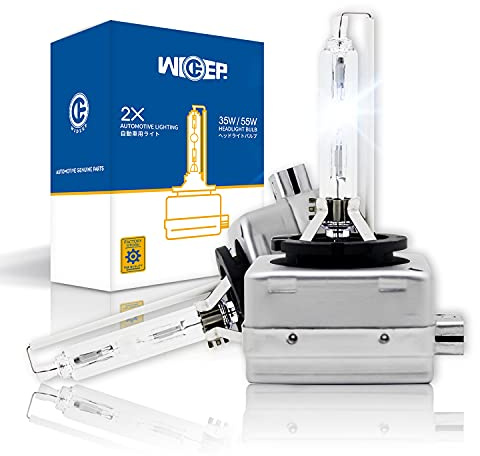 Wideep Lot de 2 ampoules de phare au xénon HID D3S/D3R, éclairage blanc 35 W 42 V 6000 K, ampoule de rechange pour phare de voiture pour faisceau haut/bas, 2 pièces