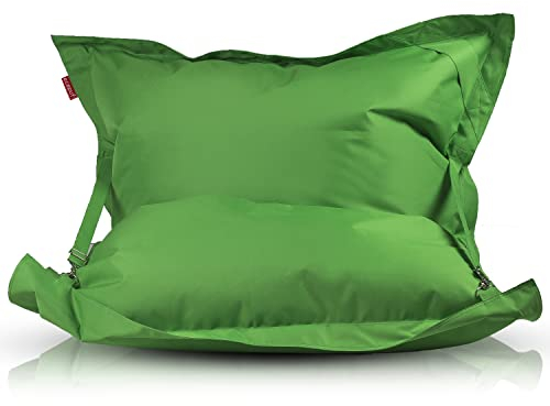 Ecopuf Riesiger Sitzsack mit Gurten, Sitzsack aus Polyester, wasserdicht, mit Füllung, für Innen- und Außenbereiche, 170 x 135 cm