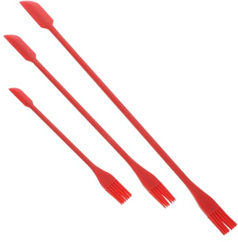 BESTonZON 3-teiliges Mini Silikon Spatel Set, wiederverwendbare doppelseitige Spatel für Küche und Kosmetik, hitzebeständig, ideal zum Mischen und Schaben von Teig und Marmelade