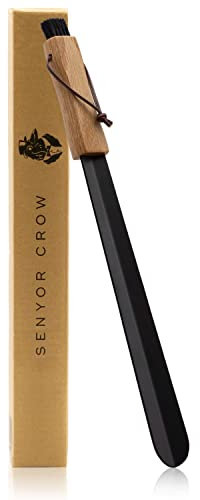 SENYOR CROW® Schuhlöffel mit Holzgriff | Neuartiges Design für perfekten Halt | Hochwertiger Edelstahl Schuhanzieher | Business Schuhlöffel lang 43cm