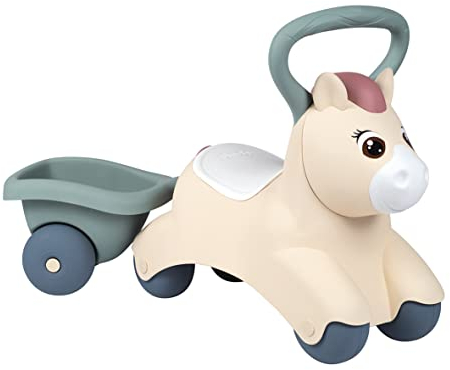 Smoby Toys - Little Smoby Baby-Rutscher Pony - Rutschfahrzeug ab 1 Jahr - Baby-Lauflernhilfe mit kleinem Anhänger