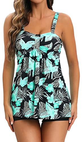 Viloree Femme Tankini Shorty Grande Taille Maillot de Bain 2 Pièces Bikini Bandeau sans Armature