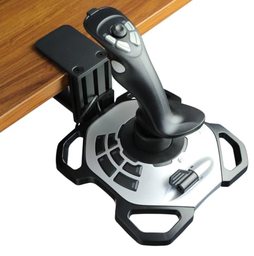 WELLMETE Supporto da tavolo a morsetto per joystick Logitech G Extreme 3D PRO | Supporto regolabile in acciaio resistente a sgancio rapido per joystick Hotas Flight Sim