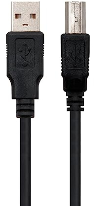 Ewent Cavo Stampante USB 2.0 Nero, 1.8 Metri, Tipo A Maschio a Tipo B Maschio, 2xAWG 30 Rame