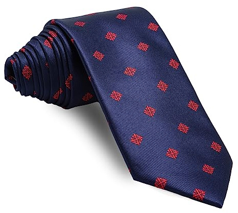 Cencibel Smart Casual Cravatta Blu Navy Croce Calatrava Rossa, Blu navy, Taglia unica