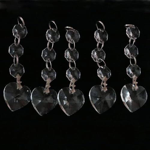 GOODJOBHN Clear Crystals Chandelier Glass Lamp Prisms Parts Hanging Heart 28mm Pendants Rainbow Sun Catchers - (Color: Design Two/Size: 10pcs)