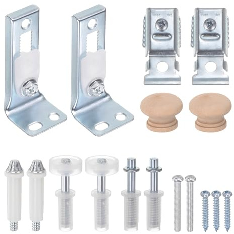 sourcing map Kit de quincaillerie pour porte pliante comprenant un pivot supérieur et inférieur, un support et une roue de guidage, un bouton et une vis pour porte de placard pliante pour porte de