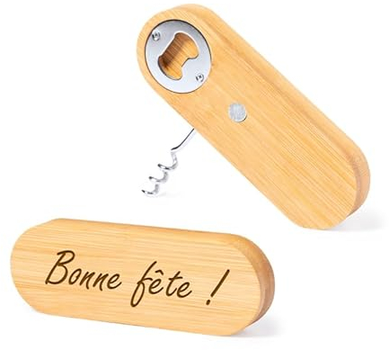 Mabouteille® Personalised Bottle Opener - Bottle Opener/Corkscrew Personalized with Laser Engraving for Name, Logo, Message … [ Wood Bottle Opener]