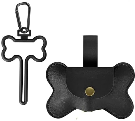 Taicols Support de sacs à déjections pour chiens,Distributeur de sacs à excréments pour chiens,Avec Clip de laisse,Distributeur Portable de sacs poubelle pour la marche des chiens