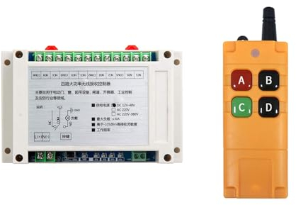 12V 24V 48V 30A Relais 4 kanäle Fernbedienung Draht 433Mhz Draht Empfänger Sender für Luft Industrie LED Pumpenmotor Industrielle wasserdichte Fernbedienung