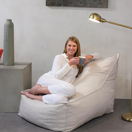 Foamma Bean Bag Lounger, Khaki - Bean Bag Chair for Kids and Adults with Waterproof Fabric, Lounge Seat with High-Density Foam, Ideal for Reading Activities, Patio, Outdoor and Poolside Relaxation