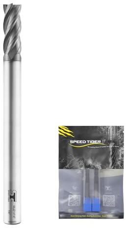 SPEED TIGER Micrograin Carbide Square End Mill Extra Long Reach - 4 Flute - ISLE1/4 4T (2 Pieces, 1/4) - for Milling Alloy Steels, Hardened Steel, Metal & More – for DIYers & Professionals