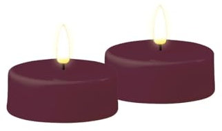 ReWu Deluxe Homeart - Velas de té grandes (2 unidades), color morado