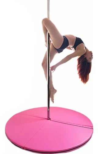 Crash-Matte für Pole Dance, 3 cm/5 cm/10 cm, verdickte runde faltbare Pole Dance Fallsicherheitspolsterung, Schutzmatte, Yoga-Übungsmatten-Kissen, Pink