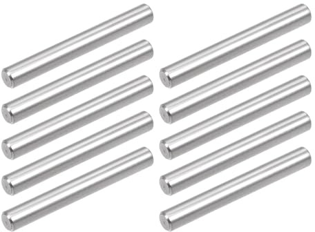 TOP-VIGOR 10Pcs 3mm x 30mm Dowel Pins Shelf Support Pegs, 304 Stainless Steel Cylindrical Shelf Support Pin Fasten Elements Silver Tone