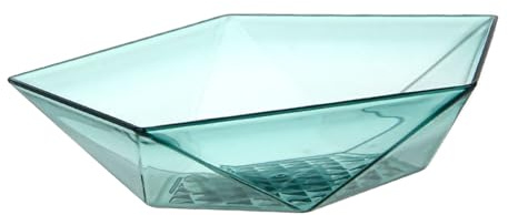TYTOGE Fruit Bowl Large Capacity Geometric Unbreakable Plastic Snacks Salad Serving Bowls Trays for Home Kitchen (Lake Blue)