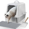 FEELNEEDY Arenero Gato Cubierto, XXL Areneros Cerrados para Gatos(61 * 41 * 42cm) Caja de Arena para Gato in Acero con Alfombra y Pala INOX, Residuos No Pegajosos, No Atrae Olores, Fácil de Limpiar