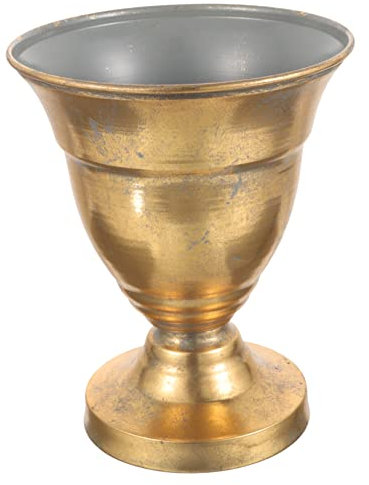 OFFSCH Trophäenpokal-blumenvase Metallübertopf Blumentopf Im Vintage-Stil Hochzeitsmittelstück Dekorative Pflanzgefäße Für Zimmerpflanzen Metallblumentopf Für Draußen