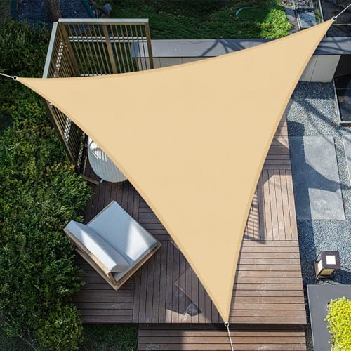 SUNNY GUARD Vela ombreggiante Impermeabile 2x2x2m Tenda a Vela Triangolare,Tenda da Sole per Esterno Protezione Raggi UV per Giardino Esterno terrazza, Sabbia
