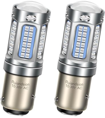 Ruiandsion BAZ15D LED Bulb Super Bright 2019 69SMD Chip AC10-30V Non Polarity Red for Brake Stop Backup Reverse Tail Lights Pack of 2