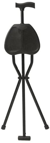 Chaise pliante avec siège pour adultes, capacité de 136,1 kg, 3 pieds, canne de marche pour personnes âgées aide à la mobilité et béquille pour unisexe
