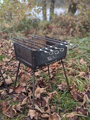 Mangal Grill 3 mm Koffer Schaschlik für 6, Spießen mit 5Spieße und Tasche