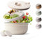 MAMEIDO Insalatiera per il viaggio 1,5l - Lunchbox in acciaio inox, Bento Box senza BPA Porta Pranzo con scomparti e contenitore per condimenti a prova di perdite Meal Prep (Ivory Beige, 1500ml)