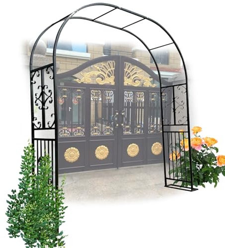 Arche de Jardin en Treillis métallique Robuste pour rosiers, Arche d'extérieur pour diverses Plantes grimpantes, Facile à Assembler, Stable, l 8,5 pi x H 7,5 pi, l 9,8 pi x H 7,5 pi, l 11 pi