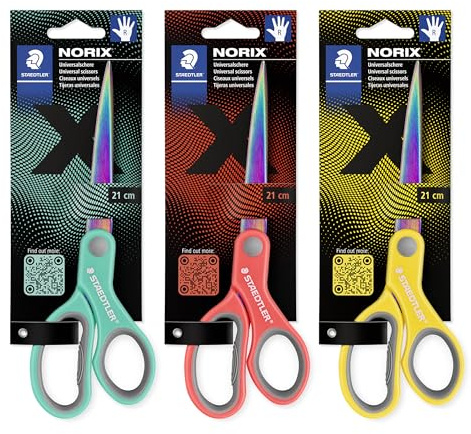STAEDTLER Norix 965 21X BK 965 Universal Scissors, High Cutting Performance, Cardboard Card with 1 Craft Scissors 21 cm