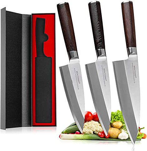 Cuchillos de filetear de pescado High Carbon 1.4116 Acero Sushi Cuchillo de salmón de acero inoxidable de cuchillas DebA(7 Inch)